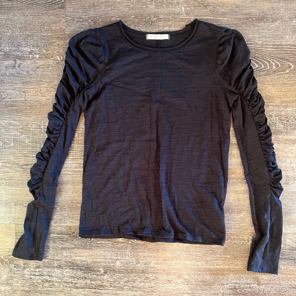 NWOT Free People Natasha Ruched Sleeve Top - Picture 5 of 8